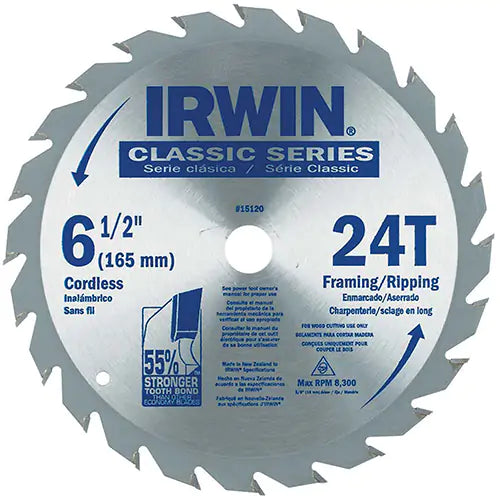 LAME DE SCIE 6-1/2'' 24D IRWIN 15120