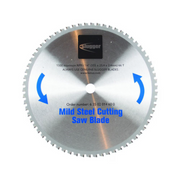 14-inch Slugger circular saw blade for mild steel, aluminum, and stainless steel with 66 teeth and arrow indicators
