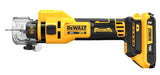 DeWalt 20V MAX brushless drywall cutting tool with 26000 RPM motor and clear plastic blade guard