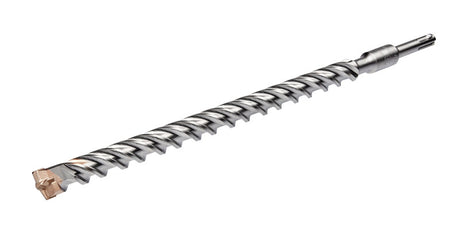 16-inch SDS Plus concrete drill bit with robust conical core for deep hole durability and aggressive material removal