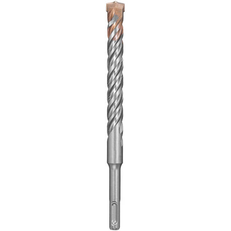 3/4 inch SDS+ concrete drill bit with robust tapered core and aggressive flute design for deep hole drilling durability