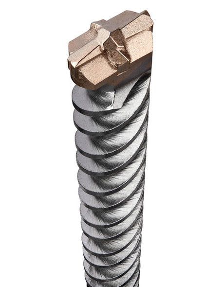 16-inch SDS Plus concrete drill bit with robust conical core and aggressive material removal flute design