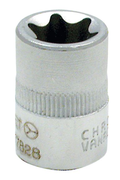 3/8-inch external TORX socket with chrome vanadium steel construction and knurled grip for enhanced torque application