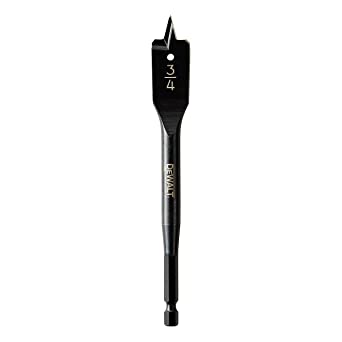 Heavy-duty 19x152mm DEWALT spade drill bit with full-length heat-treated shank and high-performance cutting spurs