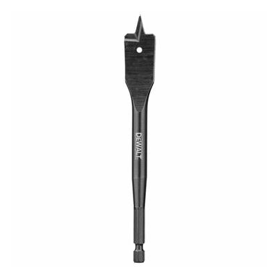 Dewalt DW1573 7/16" x 6" spade drill bit with durable hex shank and sharp cutting spurs for clean hole finishing