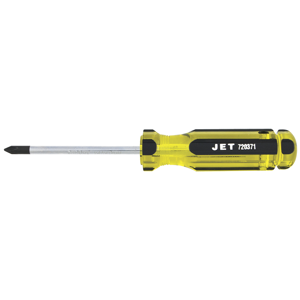 Jet yellow wide-handle star screwdriver with grooved grip and corrosion-resistant cellulose acetate handle