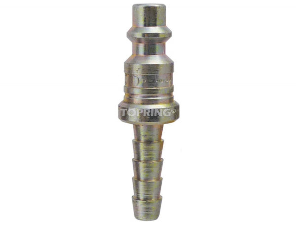 3/8 zinc-plated steel industrial barbillon fitting compatible with 1/4 inch industrial connectors