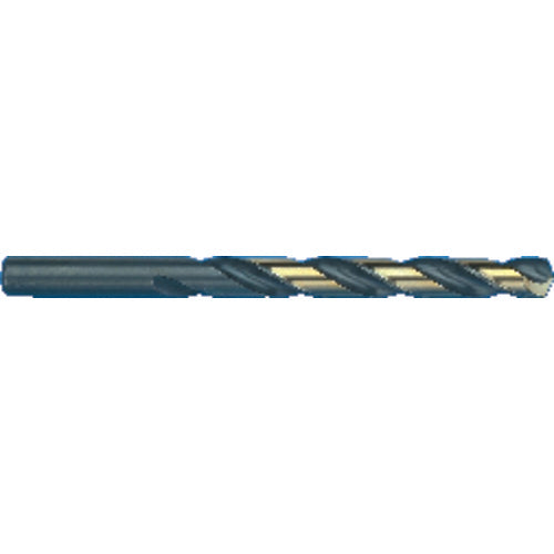 Black and gold high-speed steel metal drill bit with Morse taper shank for heavy-duty drilling applications