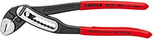 7-inch Knipex Alligator pliers with self-locking mechanism, ergonomic red handles, and durable black steel body