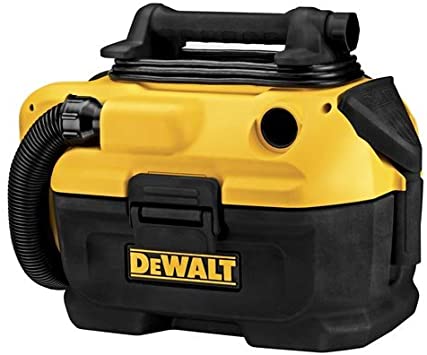 Compact cordless DEWALT wet and dry vacuum with 7.5L capacity, 18/20V MAX battery powered, durable yellow and black design