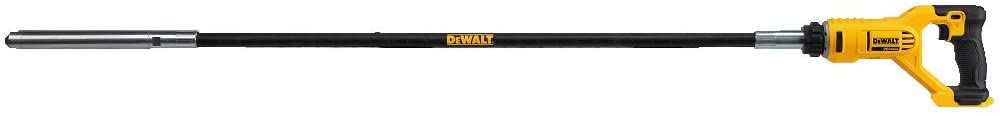 28.6mm concrete vibrator with 1.2m flexible shaft, cordless design, and optimized compaction power, DEWALT 20V model