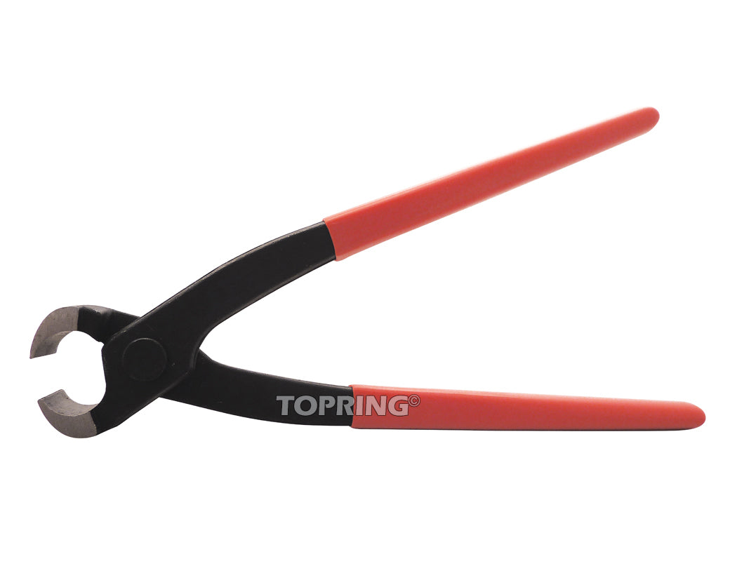 Pliers for 2-ear clamps with red handles, designed for installing and removing hose clips efficiently