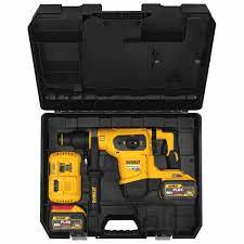 SDS Max rotary hammer drill kit with 9Ah battery, vibration control system, and durable carrying case for heavy-duty tasks
