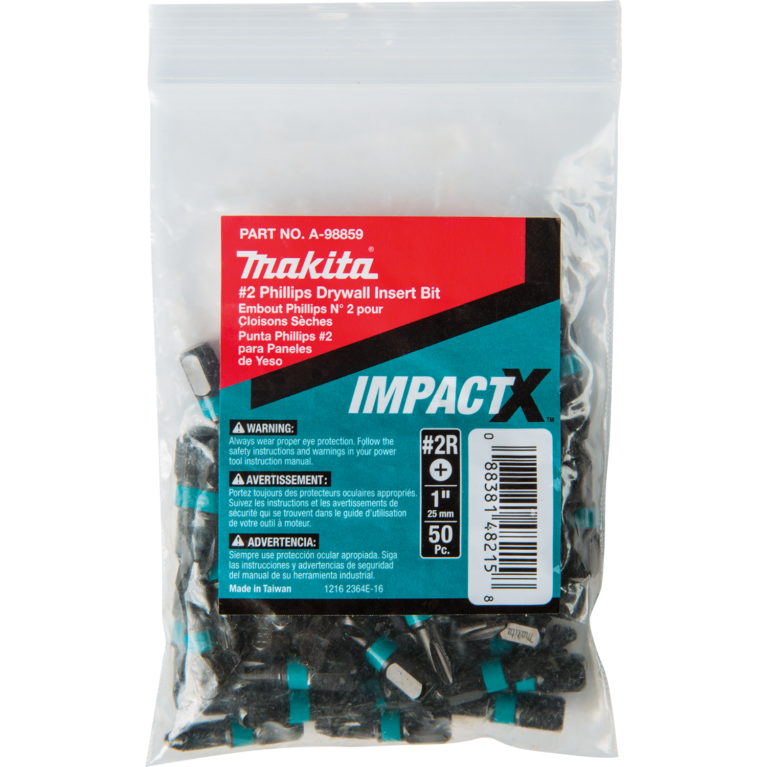 PQT 50 BIT PHILLIPS #2 POUR DRYWALL X 1'' IMPACT MAKITA
