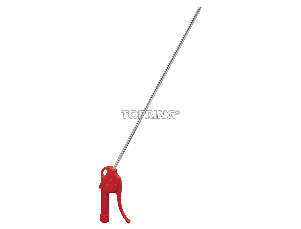 40-inch red air blow gun with 8mm tube, max pressure 232 PSI, air consumption 10.2 SCFM at 87 PSI noise level 84 dB