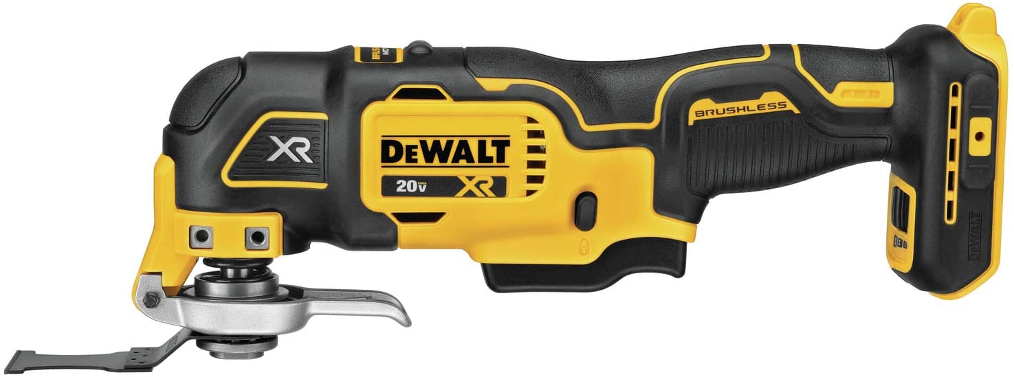 Cordless oscillating multi-tool with brushless motor, 3-speed selector, and ergonomic grip for versatile applications