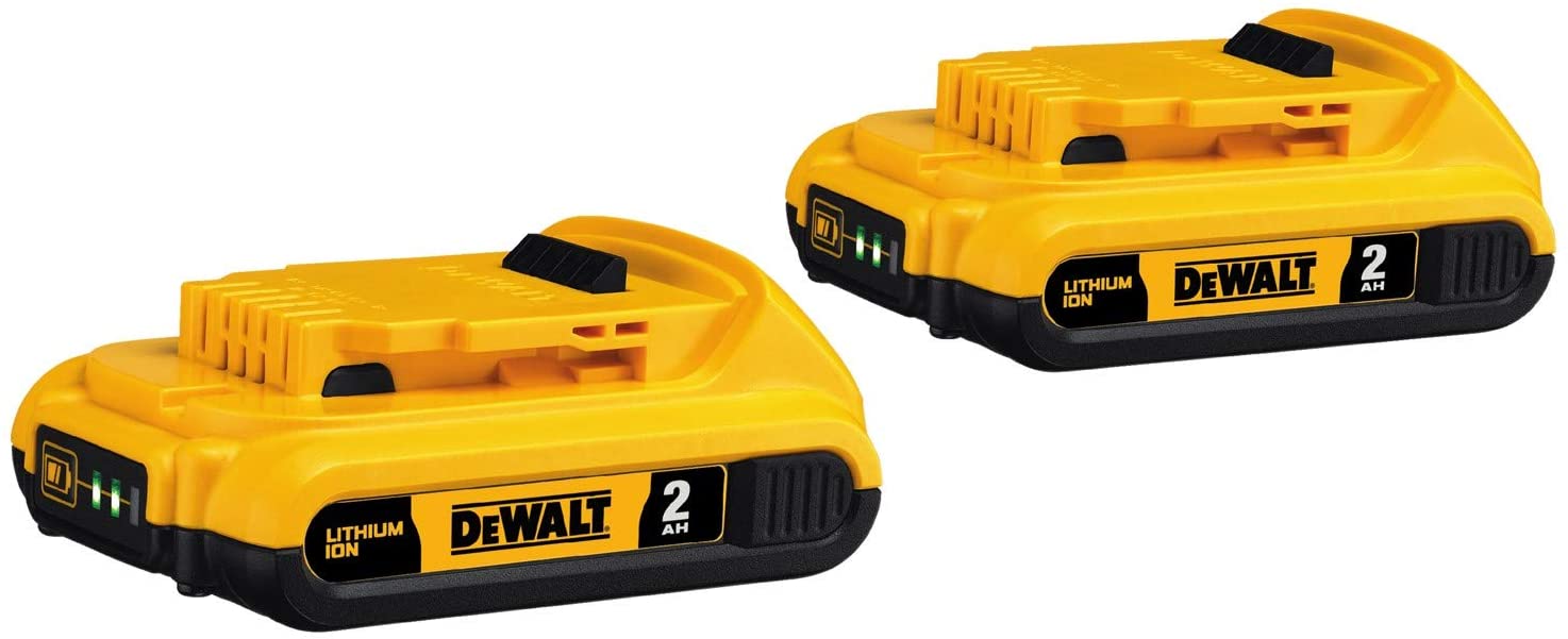 DEWALT 20V BATTERY. MAX 2AMP. (PACK OF 2)