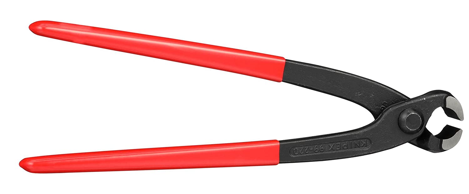 8-inch Knipex wire cutter pliers with black jaws and red insulated handles for professional use