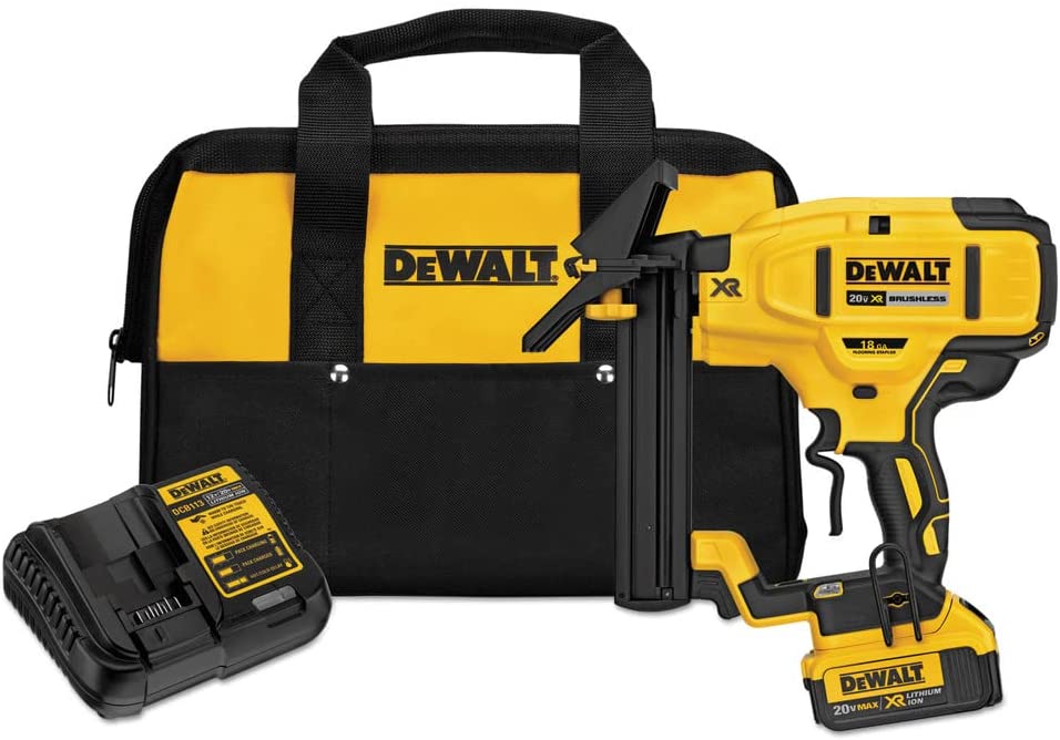 DeWALT - Ensemble d'agrafeuse de plancher sans fil 20V MAX XR 18ga