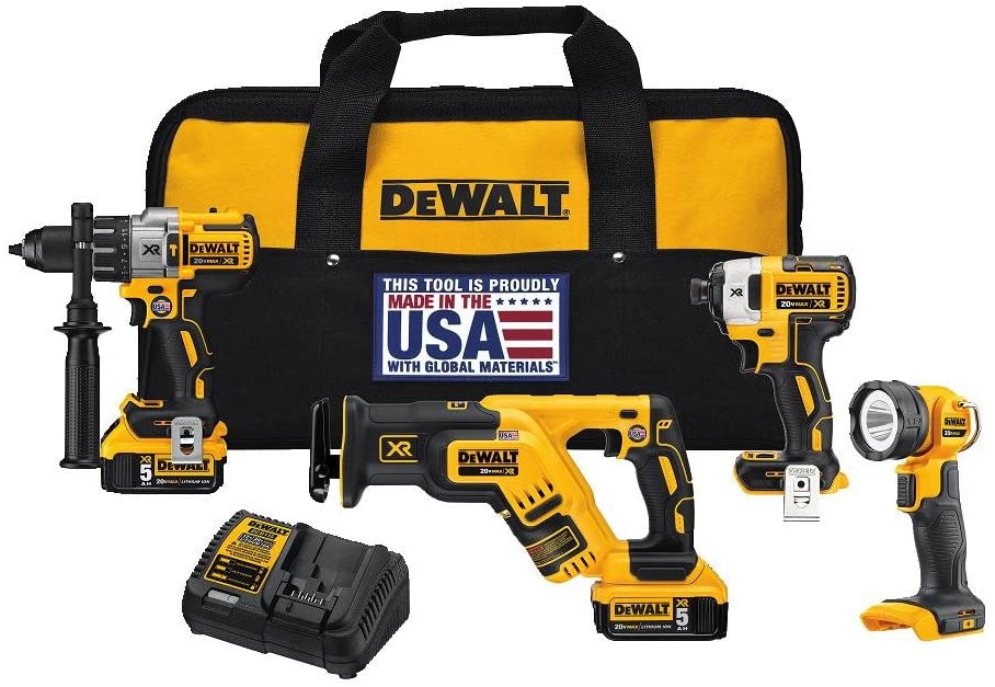 DEWALT 4-TOOL KIT (2x20V/5AH+charger)