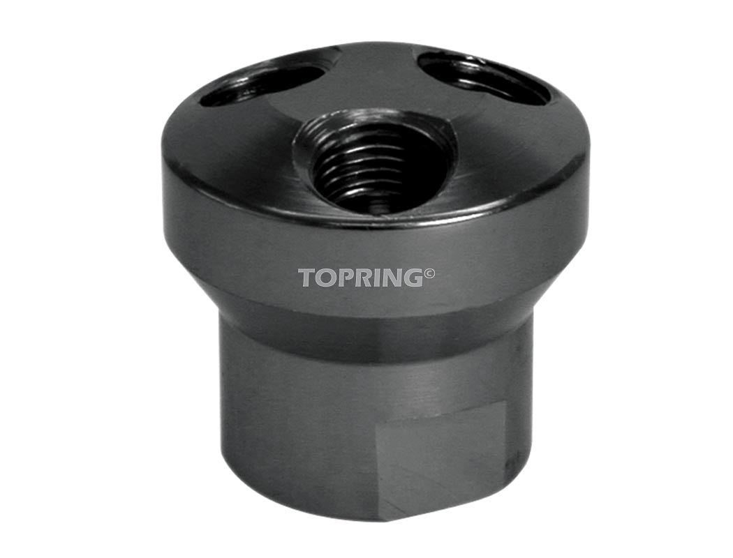 Aluminum 1/4 inch air distributor with three outlets, compact design for powering multiple air tools from one source