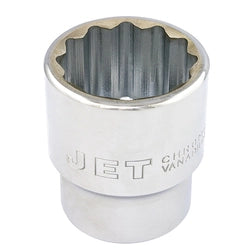 Chrome vanadium steel 1-inch 12-point socket by Jet, industrial grade with Troques-Drive® design for secure fastening