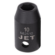 10mm jet impact socket with 1/2-inch drive, made of high-strength chrome-molybdenum steel