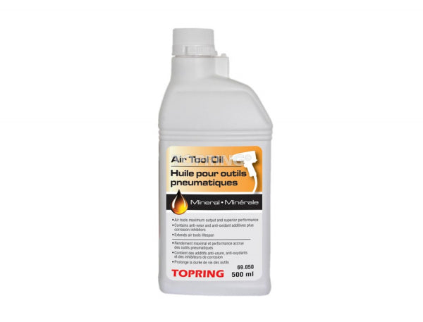 500ml container of mineral-based air tool oil for pneumatic tool lubrication and anti-wear protection
