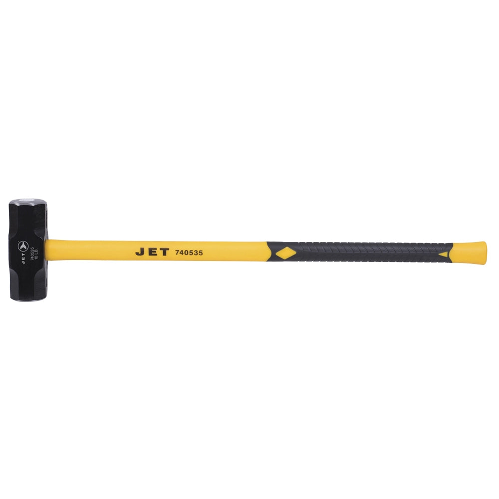 Jet blacksmith hammer with fiberglass handle, polymer coating to prevent bursting, PVC grip for durability