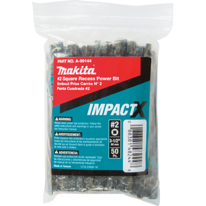 PACKAGE 50 BIT SQUARE #2 X 3-1/2'' IMPACT MAKITA 