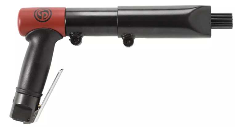 13-inch needle scaler with ergonomic handle and trigger, includes 2mm and 3mm needle sets for industrial maintenance