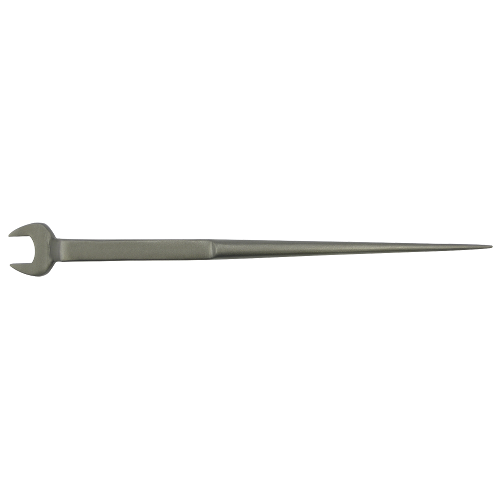 SAE style mounting fork wrench with open-ended spanner head and long tapered handle for precise mechanical adjustments