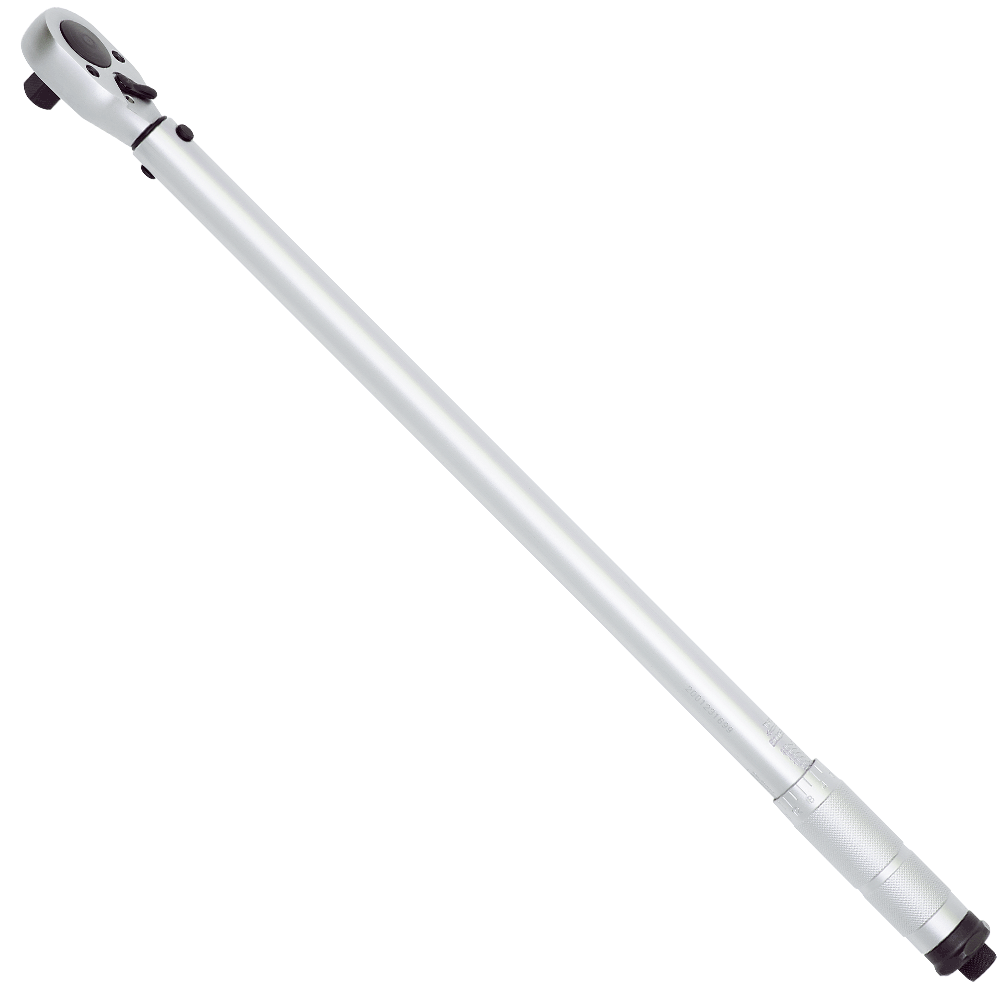 1/2 inch torque wrench with 24-tooth chrome vanadium ratchet, engraved dual scale and knurled handle for grip