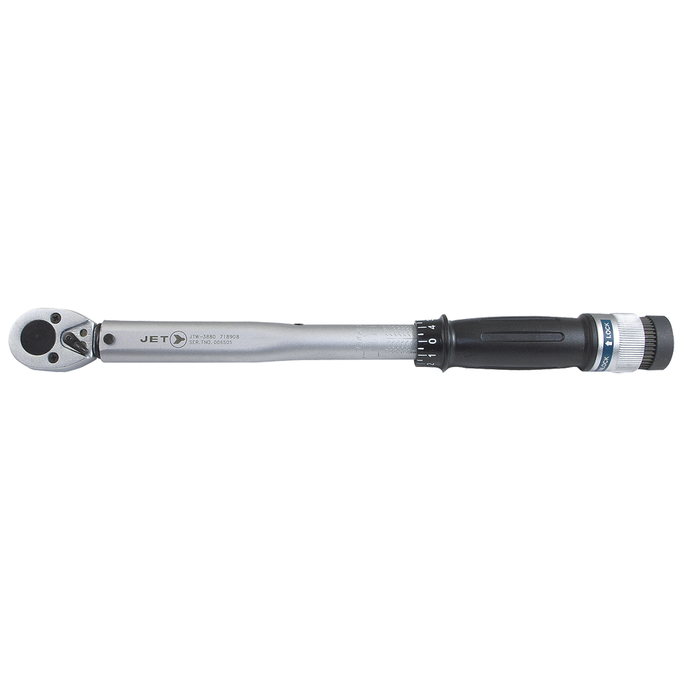 3/8" drive torque wrench with reversible ratchet, chrome vanadium steel, 15-80 ft/lbs adjustable scale, ergonomic handle