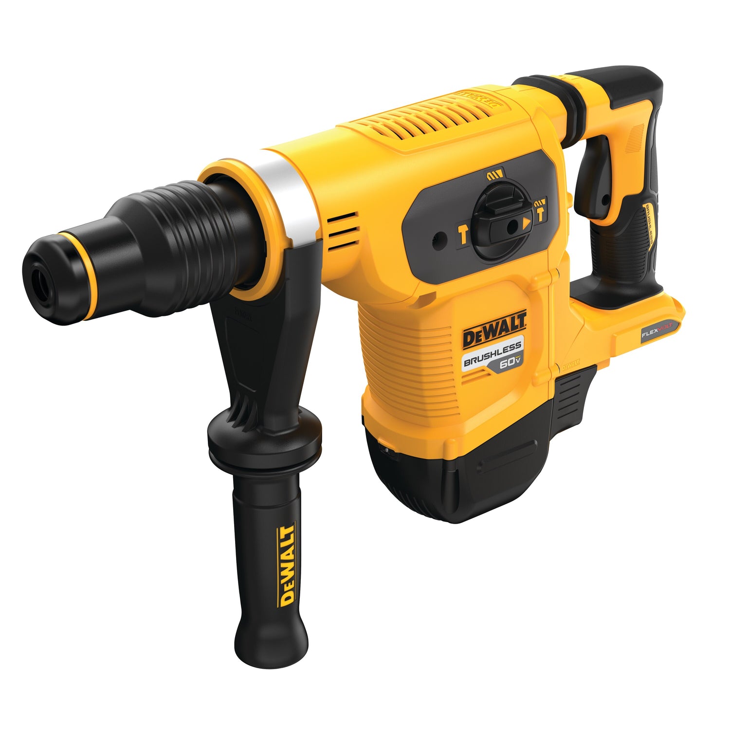 Cordless SDS Max rotary hammer with ergonomic grip, vibration control system, and brushless motor technology