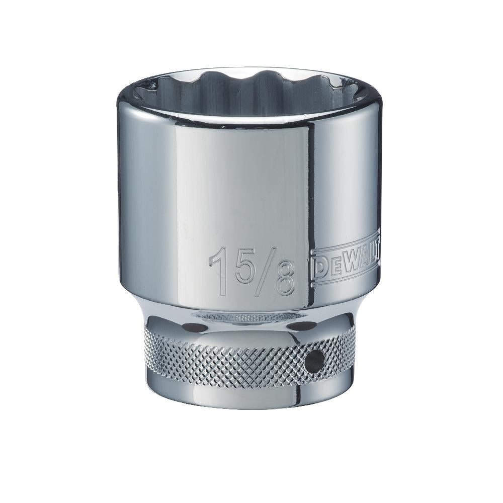 3/4 inch drive 12-point chrome socket, 1 5/8 inch size with knurled grip for secure handling
