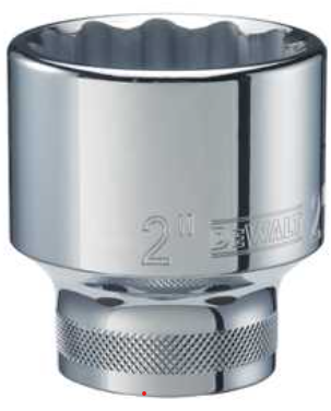 3/4 drive 12-point chrome socket, 2-inch size with knurled grip for secure handling and durable finish