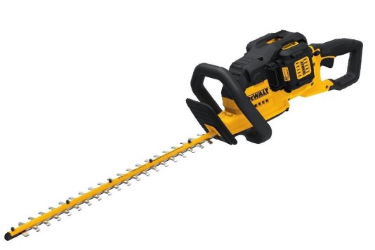 Cordless hedge trimmer with 22-inch laser-cut blade, hook teeth, and powerful high-efficiency motor for 20V battery kit
