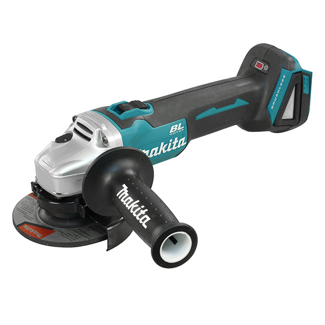 5-inch cordless angle grinder with brushless motor, ergonomic handle, and adjustable side grip for heavy-duty grinding tasks