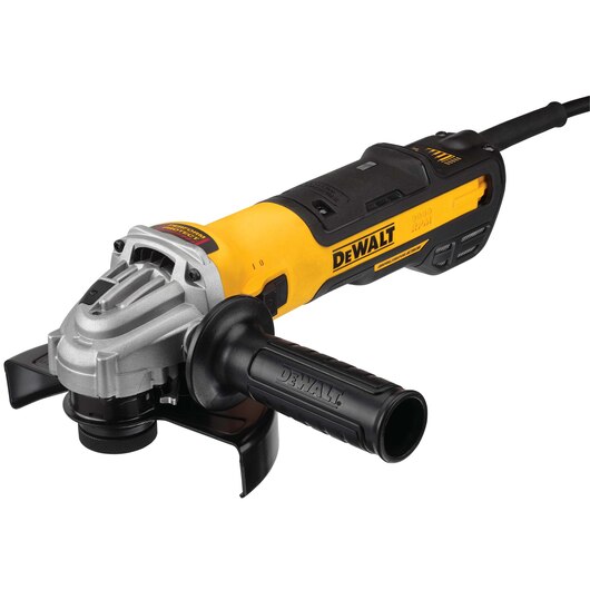 5/6 inch DEWALT brushless variable speed angle grinder with sliding switch and anti-rebound brake system