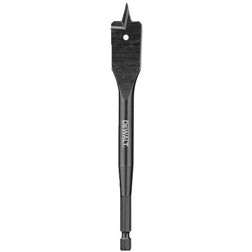 20.6 x 152 mm heavy-duty Dewalt spade drill bit with full-length heat-treated shaft and high-performance cutting spurs