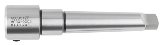 Weldon MT3 to 3/4 inch annular cutter adapter with precision-machined steel body and secure locking mechanism