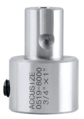 Weldon adapter 3/4" to Nitto One Touch with polished metal finish and set screw attachment mechanism