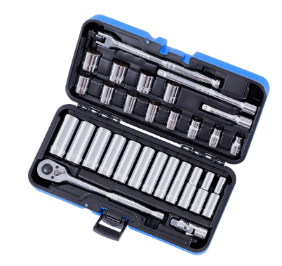 3/8"  DR MÉTRIC CHROMÉ SOCKET WRENCH SET 30PCS