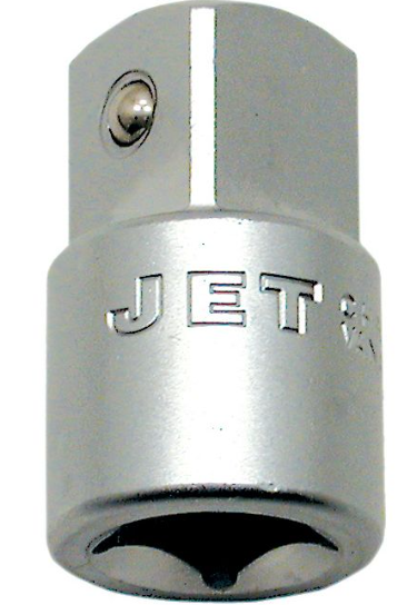 3/4" female to 1/2" male drive adapter with chrome finish and quick-release ball detent for socket wrenches
