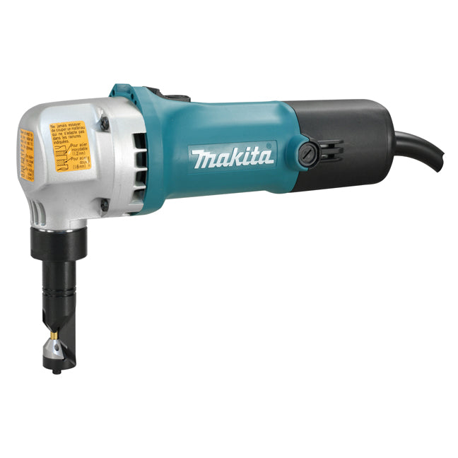 Makita JN1601 metal shear with 360-degree rotating die and integrated thickness gauge for precise cutting tasks