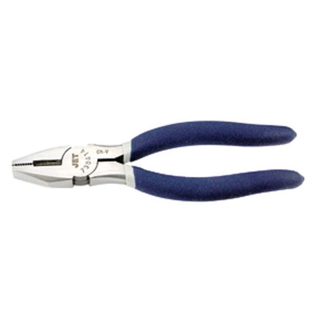 Chrome vanadium steel lineman pliers with induction-hardened cutting edges and dual-molded cushioned handles