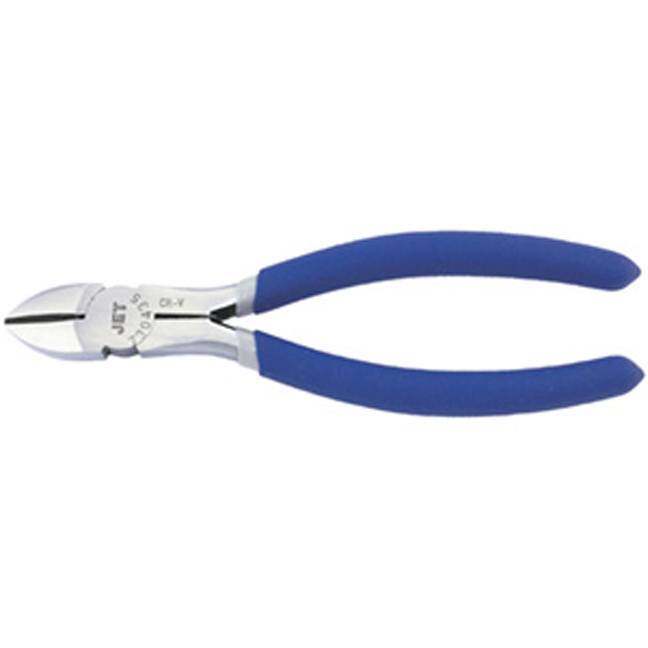Diagonal cutting pliers made of chrome vanadium steel with induction-hardened cutting edges and blue ergonomic handles