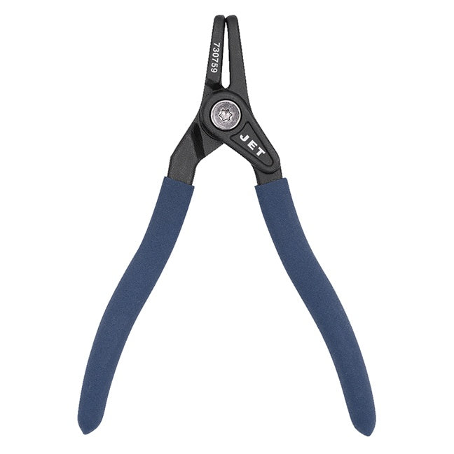 Jet heavy-duty internal/external circlip pliers with curved steel tips and blue non-slip handles for industrial use