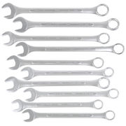 Set of 10 jumbo combination wrenches 1-5/16 to 2 inches with chrome vanadium steel and torque polygon heads